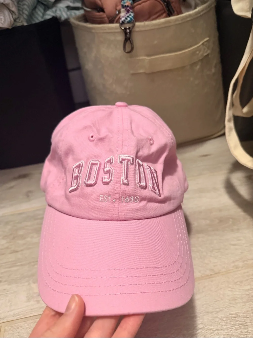 Boston Pink Women's Cap - Classic Embroidered Baseball Hat